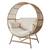 ​Scaun rotund din ratan sintetic DacEnergy©, tip ou supradimensionat, cadru din otel vopsit in camp electrostatic, cu perna moale si 2 perne laterale, design boem, 122 x 151 x 83 cm, bej - 5- Roveli