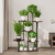 Suport de flori din metal, negru/lemn rustic, ADITE TIP 2 - 7- Roveli