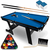 Masa de biliard, 16 mingi din cel mai durabil material, doua tacuri de lemn rezistente, triunghi si doua cuburi de creta, pliabila, 183 x 92 x 81 cm, neagra si albastra - 4- Roveli