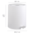 Cos de gunoi cu pedala, realizat din plastic, forma cilindrica, 5 L, 23 x 23 x 27.5 cm,  culoarea alb si cromat - 4- Roveli