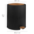 Cos de gunoi cu pedala, realizat din plastic, forma cilindrica, 5 L, 23 x 23 x 27.5 cm, culoarea negru si lemn - 3- Roveli