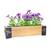 Jardiniera din lemn, cu insertii metalice in forma de libelule, interior/exterior, forma dreptunghiulara, 80 x 20 x 27 cm, natur si gri - 4- Roveli