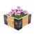Jardiniera din lemn, cu insertii metalice in forma de fluturi, interior/exterior, forma patrata, 38 x 38 x 20 cm, natur si gri - 4- Roveli