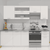 Dulap superior, alb, dreapta, FABIANA W - 40 - 2- Roveli