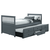 Pat cu un pat suplimentar, 90x200, gri, AUSTIN NEW - - Roveli