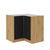 Dulap colţ inferior, negru mat / stejar artizan, MONRO 90/90 DN 1F BB - - Roveli