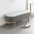 Bancă de design, ţesătură de catifea gri/crom auriu, MIRILA NEW - 3- Roveli