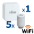 Kit controler gateway si 5 capete termostat smart pentru calorifer Ferroli Wi-Fi, control de la distanta, siguranta pentru copii, detectare fereastra deschisa, afisaj digital, programabil, alb - - Roveli