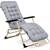 ​Sezlong de gradina pliabil cu perna DacEnergy©, usor de curatat, rezistent, protectie anti-alunecare pe picioare, reglare suport pentru picioare in 3 trepte, 98 x 95 x 60 cm, bej si gri deschis - - Roveli