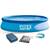 ​Piscina, realizata din material PVC durabil cu 3 straturi, capacitate 3853 litri, cu prelata, kit de reparare, 305 x 76 cm, albastra - - Roveli