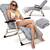 ​Sezlong de gradina pliabil cu perna DacEnergy©, usor de curatat, rezistent, protectie anti-alunecare pe picioare, reglare suport pentru picioare in 3 trepte, 98 x 95 x 60 cm, bej si gri deschis - 2- Roveli