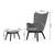 Set fotoliu de relaxare cu taburet DacEnergy©, material textil, picioare din lemn de fag, elegant, perna, gri inchis si negru - 4- Roveli