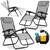 ​Set 2 sezlonguri de gradina pliabile cu perna DacEnergy©, cadru din otel, material textilen impermeabil si rezistent la UV, reglarea nivelului de inclinare in 3 nivele, 110 x 102 x 60 cm, gri - 5- Roveli