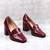 Pantofi eleganti de dama , accesorizati , cu toc inalt , gros BLC-D3-DK.RED​, Culoare (12): Bordo, Marime (12): 41** - 3- Roveli