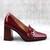 Pantofi eleganti de dama , accesorizati , cu toc inalt , gros BLC-D3-DK.RED​, Culoare (12): Bordo, Marime (12): 41** - 4- Roveli