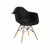Scaun bucatarie / living DacEnergy©, design modern, structura din lemn cu finisaj fag, spatarul realizat din plastic negru, 62 x 58 x 81 cm - - Roveli