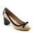 Pantofi eleganti de dama  cu toc mediu , gros 909-2-BEIGE/BLACK, Culoare (12): BEJ/NEGRU, Marime (12): 37 - 2- Roveli