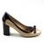 Pantofi eleganti de dama  cu toc mediu , gros 909-2-BEIGE/BLACK, Culoare (12): BEJ/NEGRU, Marime (12): 35 - 3- Roveli