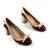 ​Pantofi eleganti de dama  cu toc mediu , gros LE-909-2-WINE/BEIGE, Culoare (12): BEJ/VISINIU, Marime (12): 36 - 3- Roveli