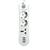 Prelungitor cu 3 prize, 1 UK, 2 EU standard, 3 USB A, cablu 2 metri, 2500W : Culoare - alb - - Roveli