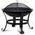 ​Vatra foc de gradina cu gratar, fabricat din otel, cu capac, diametru 60 cm, inaltimea 53,5 cm, negru - - Roveli