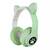 Casti CAT cu lumini colorate, Bluetooth 5.0, microfon si card micro-sd : Culoare - galben, Culoare (tm): verde - 2- Roveli