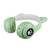 Casti CAT cu lumini colorate, Bluetooth 5.0, microfon si card micro-sd : Culoare - galben, Culoare (tm): verde - 3- Roveli