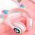 Casti CAT cu urechi de pisica, lumina intermitenta cu LED-uri colorate : Culoare - roz, Culoare (tm): roz - 5- Roveli