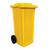 Pubela mobila DacEnergy©, realizata din plastic, cu roti, rezistent la actiunea razelor ultraviolete, frig, caldura, 120 L, 549 x 483 x 948 mm, galbena - - Roveli