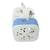 Prelungitor de calatorie, 4 Prize / 2 USB A / 1 USB C, 2m, 10A, 250V : Culoare - bleu - 6- Roveli