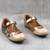 Pantofi usori , de copii , din piele naturala, cu flori 1793-AURIU/BEJ/R, Culoare (12): Bronz, Marime (12): 32 - 2- Roveli