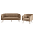 Canapea de design cu 3 locuri, tesatura Velvet maro/gold crom-auriu, BAGY - 2- Roveli