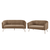 Canapea de design cu 3 locuri, tesatura Velvet maro/gold crom-auriu, BAGY - 4- Roveli