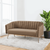 Canapea de design cu 3 locuri, tesatura Velvet maro/gold crom-auriu, BAGY - 5- Roveli