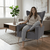 Fotoliu de relaxare, tesatura Velvet gri, BARET - 16- Roveli