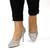 ​Pantofi stiletto de dama, decorati cu glitter argintiu 608-1-SILVER - 2- Roveli