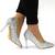 ​Pantofi stiletto de dama, decorati cu glitter argintiu 608-1-SILVER - 4- Roveli