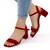 ​Sandale elegante de dama,din catifea, cu tocul mediu si patrat 980-26-RED, Culoare (12): Rosu, Marime (12): 40 - 3- Roveli