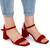 ​Sandale elegante de dama,din catifea, cu tocul mediu si patrat 980-26-RED, Culoare (12): Rosu, Marime (12): 40 - 4- Roveli