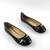 ​Balerini usori de dama , cu detaliu auriu 99192-BLACK, Culoare (12): Negru, Marime (12): 40* - 3- Roveli