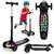 Trotineta de echilibru cu trei roti, ghidon din metal, platforma iluminata cu LED-uri, inaltimea ghidonului este reglabila, 79-94 cm, usor de pliat, frana de picior, neagra - 3- Roveli