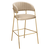 Scaun de bar de design, tesatura bej Velvet/gold crom auriu, DASMIN NEW TIP 2 - - Roveli