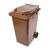 Pubela mobila DacEnergy©, construit din plastic, cu roti, rezistent la actiunea razelor ultraviolete, frig, caldura, capac plat cu deschidere la 270 grade, 240 L, 736 x 579 x 1030 mm, maro - - Roveli