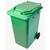 Pubela mobila DacEnergy©, construita din plastic, cu roti, rezistent la actiunea razelor ultraviolete, frig, caldura, capac plat cu deschidere la 270 grade, 240 L, 736 x 579 x 1030 mm, verde - - Roveli