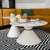 Masute de cafea, set de 2, marmura alba/alba/auriu, metal, MABUZ NEW - 14- Roveli