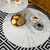 Masute de cafea, set de 2, marmura alba/alba/auriu, metal, MABUZ NEW - 15- Roveli