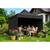 Pavilion de gradina, cu 3 pereti, fabricat din PVC, constructie din otel, acoperisul din PVC 1280D – 100% impermeabil, filtru UV UPF50+, 3 x 3 m, negru - 5- Roveli