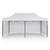 Pavilion de gradina, cu 3 pereti, fabricat din PVC, constructie din otel, acoperisul din PVC 1280D – 100% impermeabil, filtru UV UPF50+, 3 x 6 m, alb - - Roveli