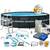 ​Piscina cu cadru, material PVC durabil cu 3 straturi, pompa de filtru, nisip de filtrare, scara metalica sigura, prelata si folie, 26423 l, skimmer, kit de curatare, bandere de inot, minge, 549 x 132 cm, negru - - Roveli