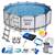 ​Piscina cu cadru metalic, material PVC, pompa de filtrare, filtru pompa tip II, scara, folie si prelata, minge, aripioare de inot, capacitate 12690 litri, forma rotunda, 396 x 122 cm - - Roveli